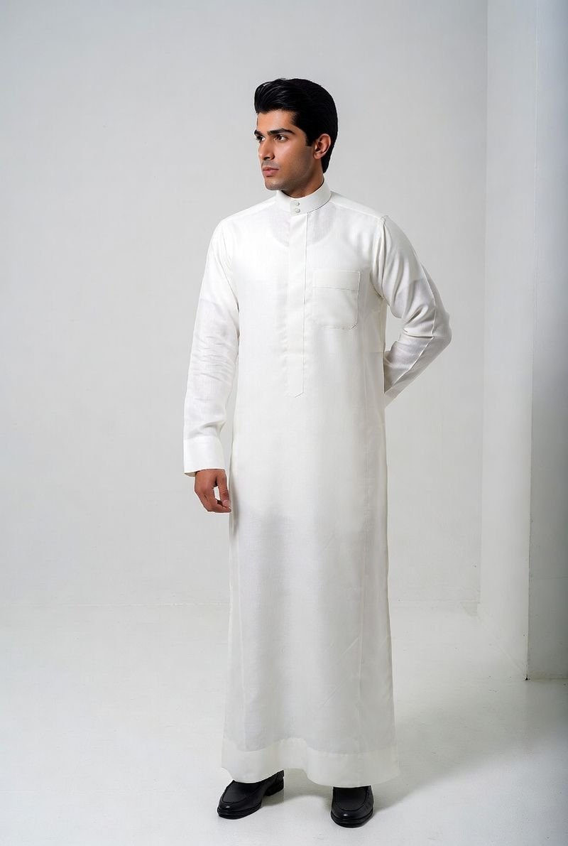 Fine fabric on a classic thobe
